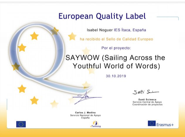 SELLO DE CALIDAD EUROPEO PARA EL PROYECTO SAYWOW